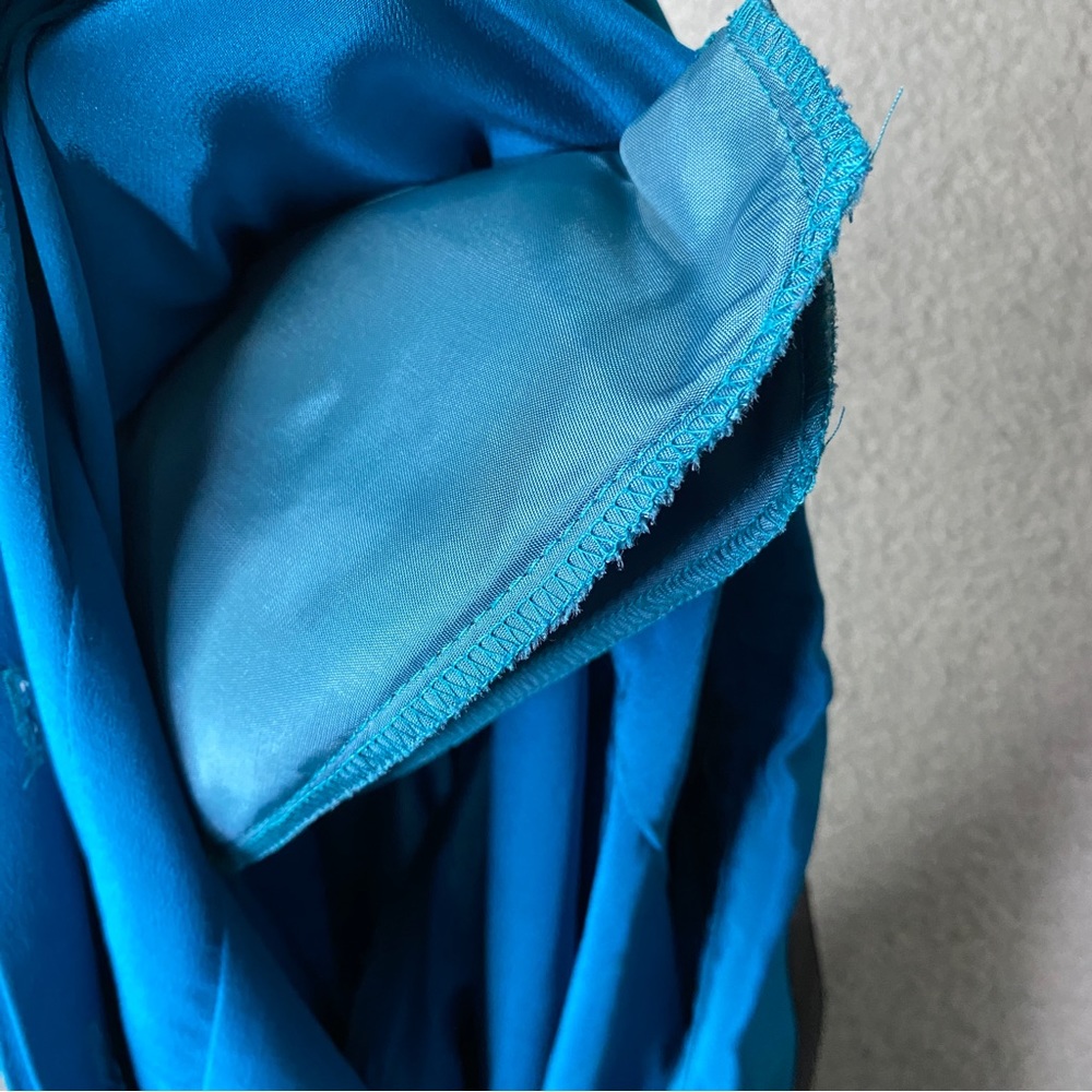 Vintage St Gillian Silk Dress Womens Size 4 Black Blue Long Sleeve - Picture 15 of 16